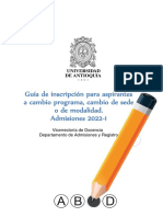 Guía cambio programa sede UdeA 2022