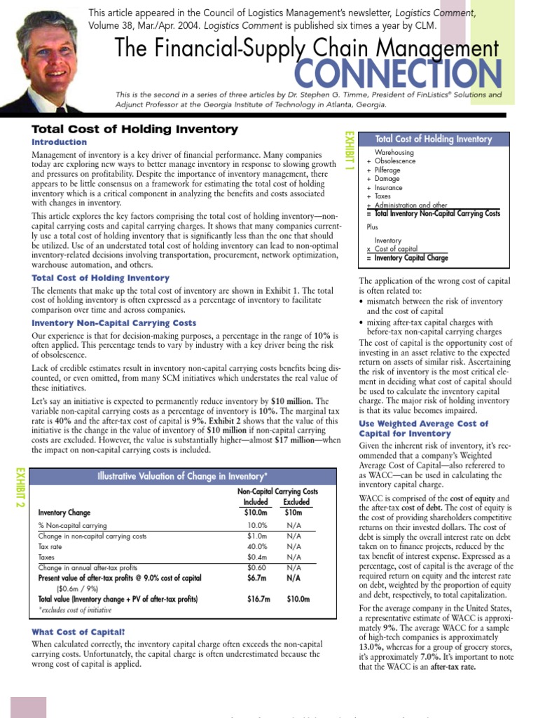 Total Cost of Holding Inventory Whitepaper | PDF | Cost Of Capital ...