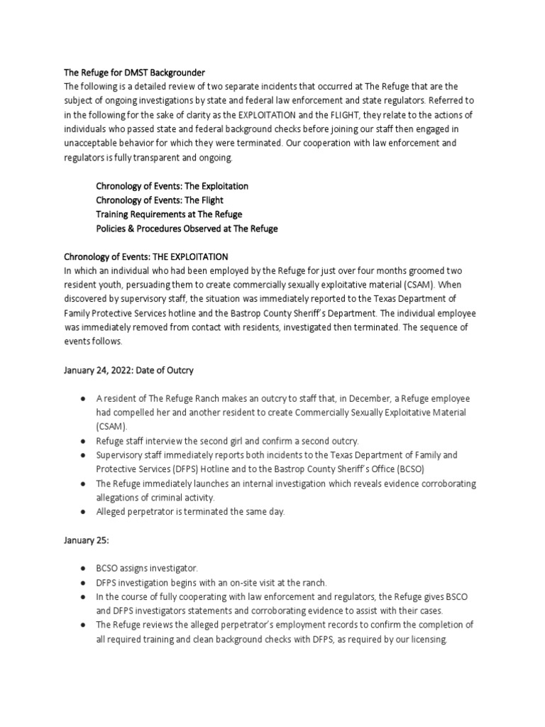 DMST Incident Review and Response | PDF | Background Check ...