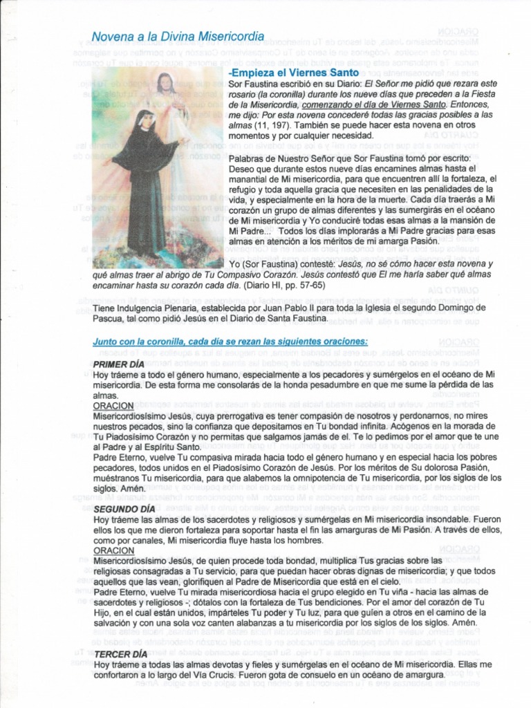 Novena A La Divina Misericordia PDF