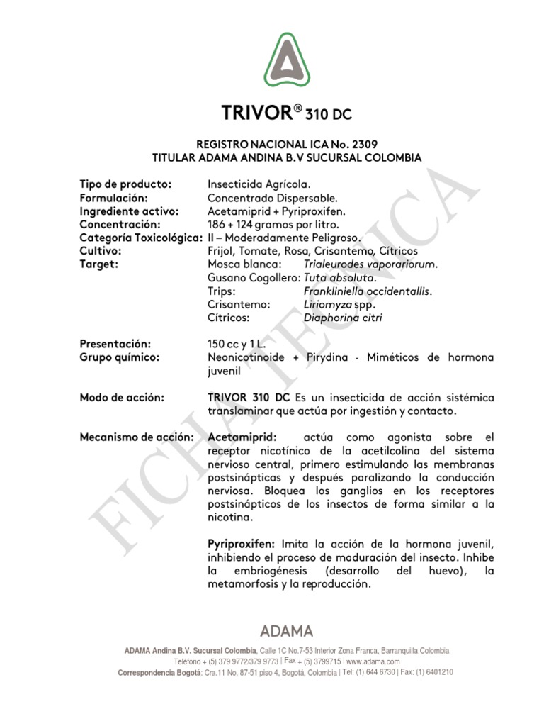 FT Trivor 310 DC - 250121 | PDF | Insectos | Agricultura