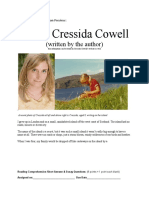 About Cressida Cowell: (Written by The Author)