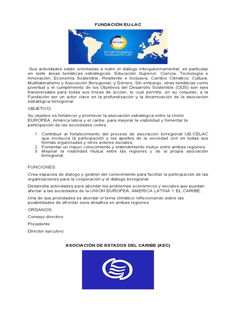 Fundación EU-LAC y Cooperación Regional | PDF | OTAN | Relaciones ...