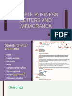 Sample Business Letters and Memoranda