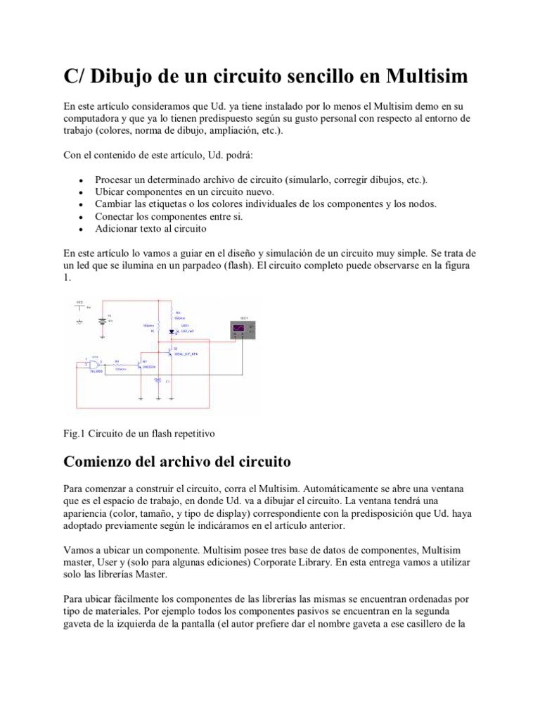 Uso de Multisim para Circuitos LED | PDF | Métodos y materiales de ...