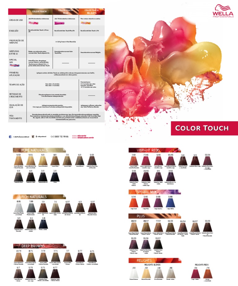 Tabela de Cores Color Touch Wella 2023 | PDF | Cor | Percepção visual