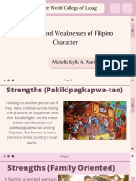 Divine World College of Laoag: Strengths and Weaknesses of Filipino Character