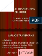Laplace Transforms Method: Dr. Arjudin, M.Si./dkk. FKIP Universitas Mataram