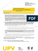 Estudios Oficiales de Máster Documento Informativo para El Procedimiento de Preinscripción CURSO 2022/2023