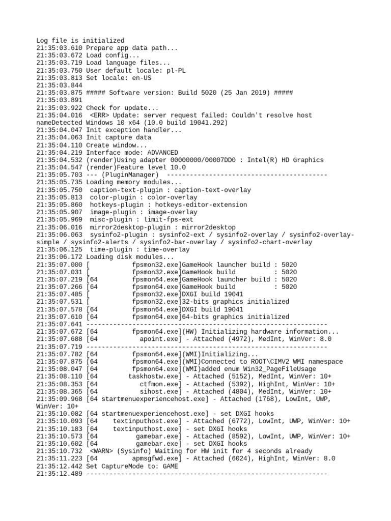 Log File Initialization and System Info | PDF | Windows 10 | Software