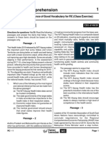 Reading Comprehension 1: Reading & Importance of Good Vocabulary For RC (Class Exercise)