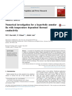 Numerical Investigation For A Hyperbolic Annular Fin With Temperature Dependent Thermal Conductivity