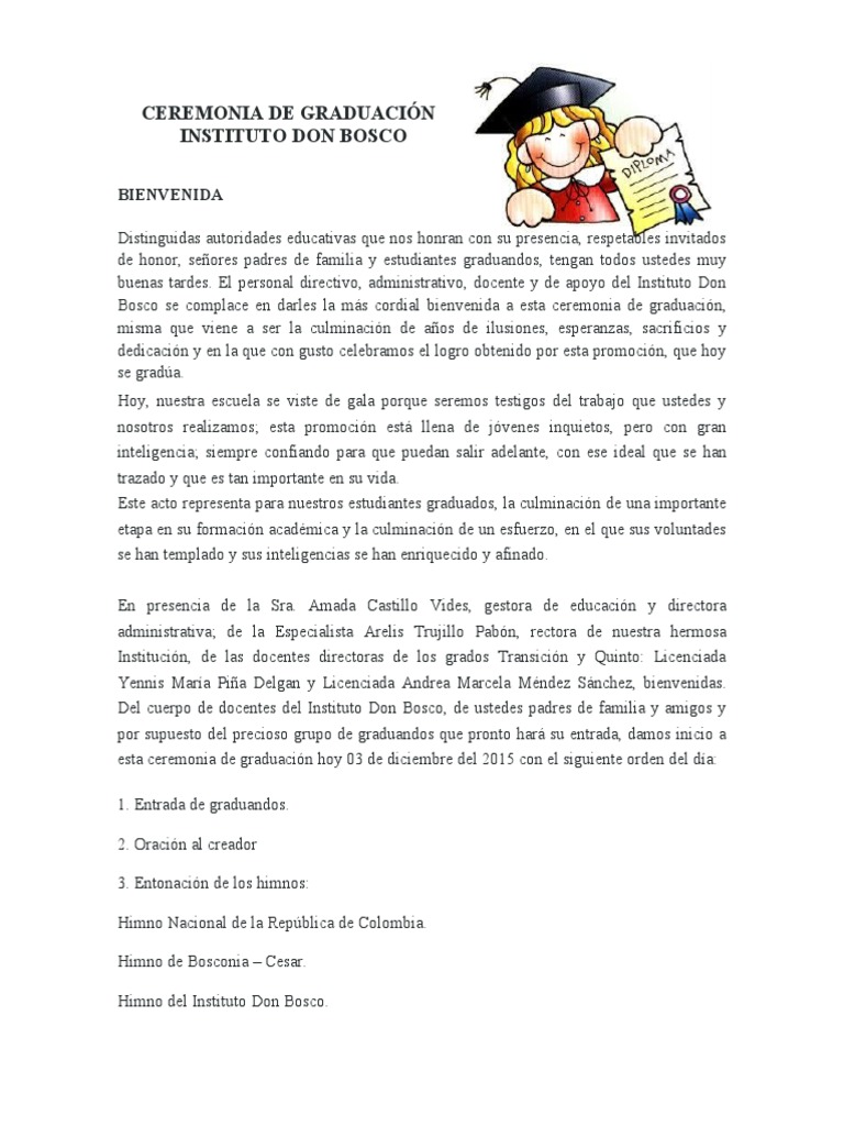 Programa de Ceremonia de Graduacion de Educacion Primaria | PDF
