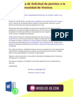 Modelo Carta de Solicitud de Permiso A La Comunidad de Vecinos