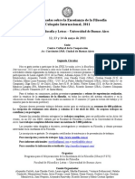 XVIII Jornadas Sobre La Enseñanza de La Filosofía 2011 Segunda Circular