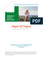 CSEC HSB Pp02 Topics & Objectives
