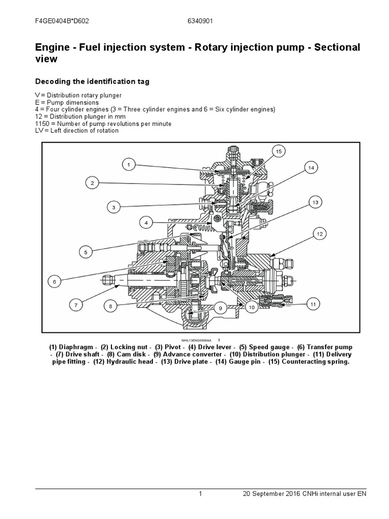 Engine Fuel Injection System Rotary Injection Pump Sectional View