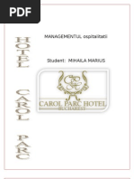 Carol Parc Hotel - Managementul Ospitalitati