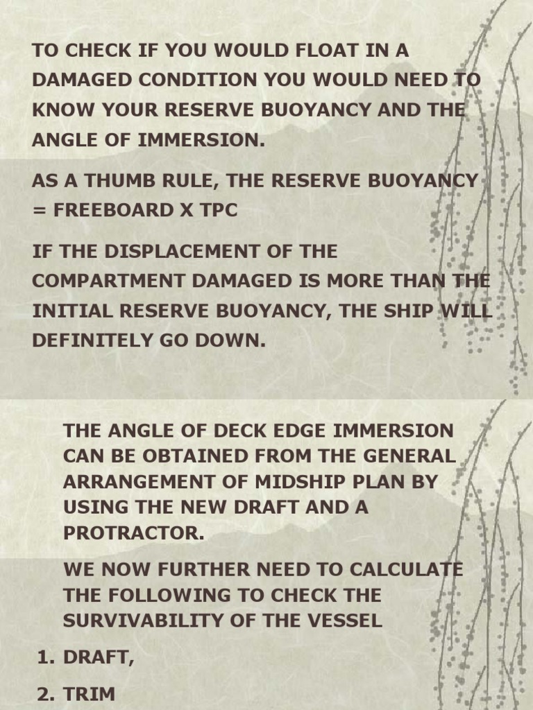 Damage Stability Calculation Guide | PDF