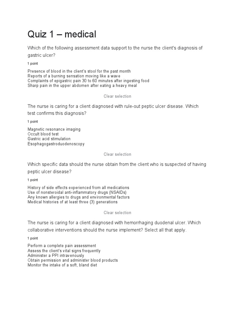 Practice Quiz Questions (Medical) PDF Diabetes Clinical Medicine