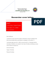 Researcher Cover Letters: University of Caloocan City