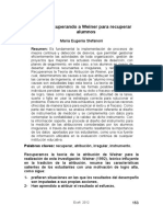 13 Recuperando A Weiner para Recuperar Alumnos: Resumen: Es Fundamental La Implementación de Procesos de