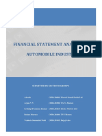 Financial Statement Analysis of Automobile Industry: Submitted by Section B Group 6