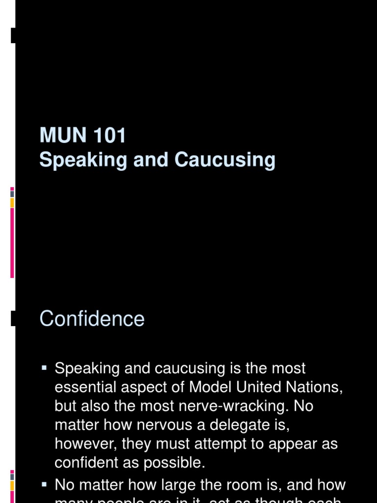 MUN 101: Effective Speaking Tips | PDF | Communication | Cognitive Science