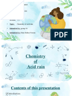 Subject: Environmental Sciences - Course code:CHM-300 - Semester: 3rd - Section: EA - Topic: Chemistry of Acid Rain - Submitted By: Group #4 - Submitted To: Mam Hafiza Noreen