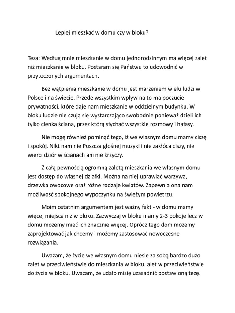 POLSKI - Rozprawka | PDF