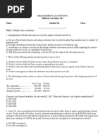 Management Accounting Midterm Test (Time: 60') Name: Student ID: Class: - Part 1: Multiple Choice Questions