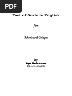 Test of Orals in English: Schools and Colleges