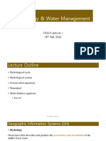 Hydrology & Water Management: CV323-Lecture 1 16 Feb, 2022