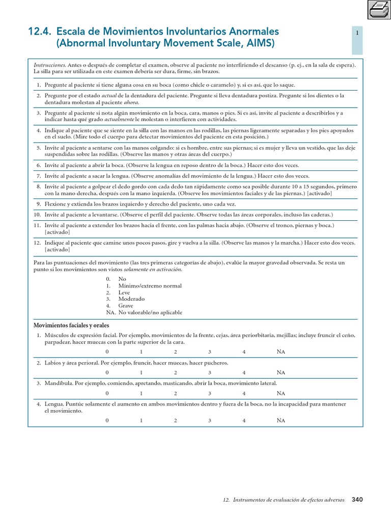 Evaluación de Movimientos Involuntarios | PDF | Boca | Anatomía humana