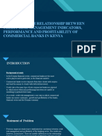 To Analyze The Relationship Between Credit Risk Management Indicators, Performance and Profitability of Commercial Banks in Kenya