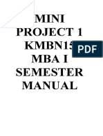 Mini Project 1 KMBN152 Mba I Semester Manual