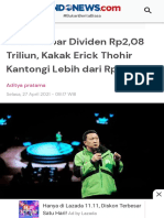 Adaro Tebar Dividen Rp2,08 Triliun, Kakak Erick Thohir Kantongi Lebih Dari Rp100 M