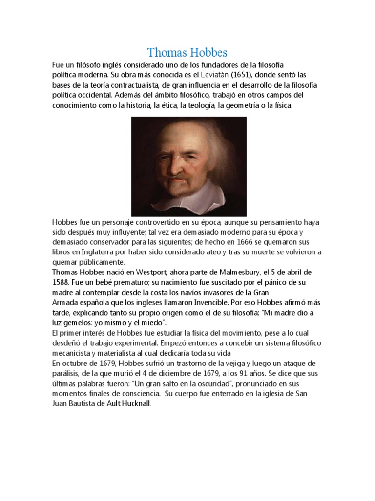 Thomas Hobbes: Quem Foi, Biografia Resumida, Ideias E Obras Principais ...
