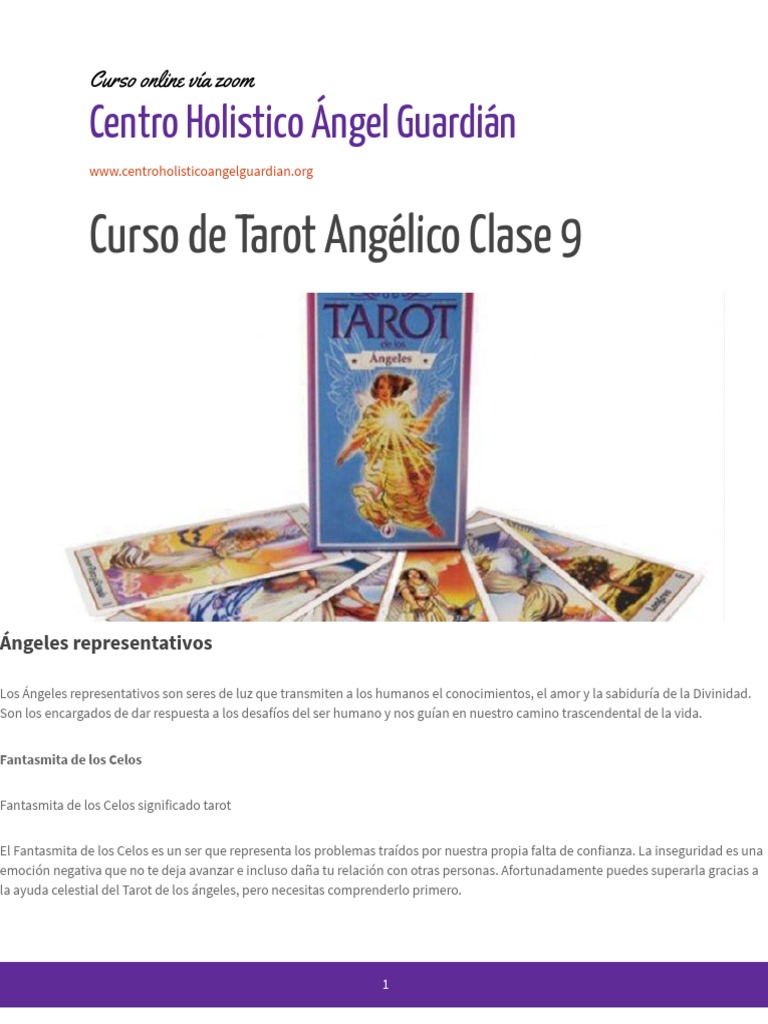 Curso de Tarot Angélico: Fantasmita de los Celos | PDF | Amor | Cupido