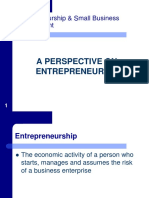 Entrepreneurship & Small Business Management: A Perspective On Entrepreneurship