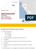 CAUSE Central Coast COI and Recommended Senate Assembly Congressional Districts 5 26 11