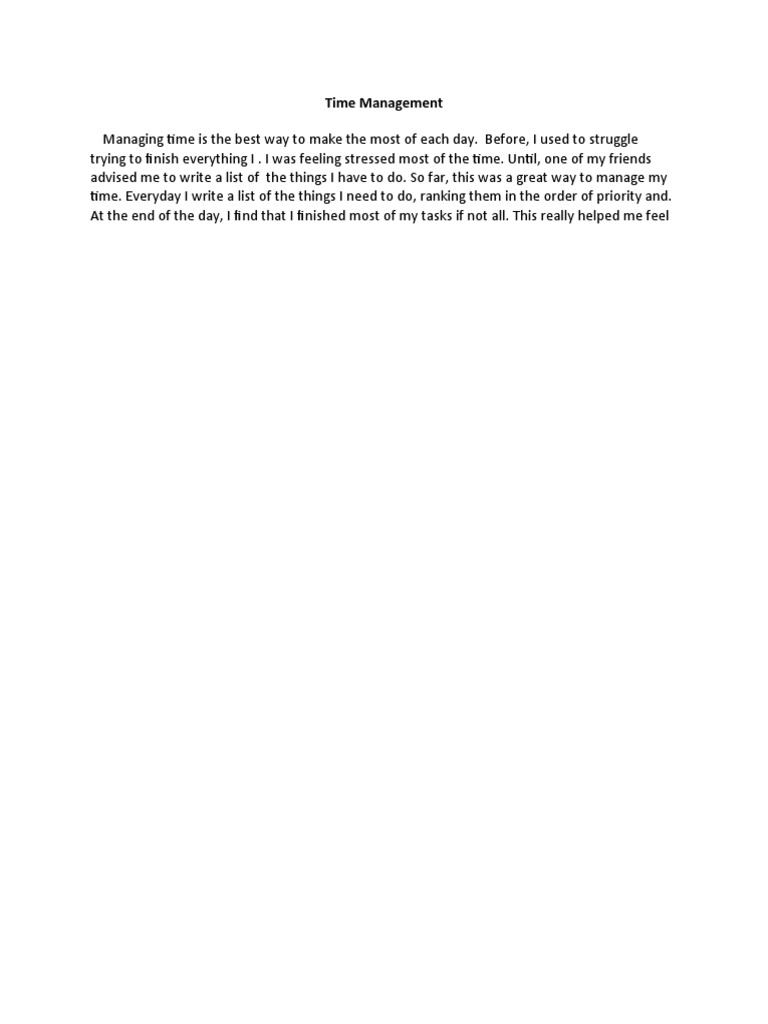 Time Management | PDF