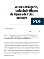 Credit Suisse en Algérie, Les Habitudes Helvétiques de Figures de L'etat Militaire