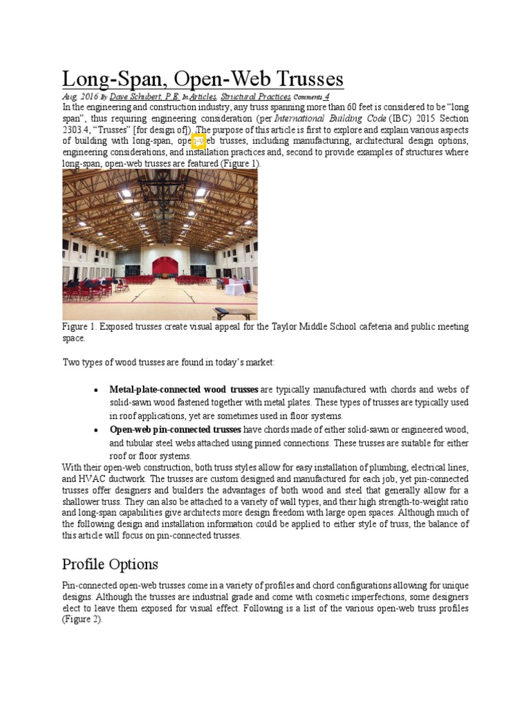 Long-Span Open-Web Trusses Explained | PDF | Truss | Wall