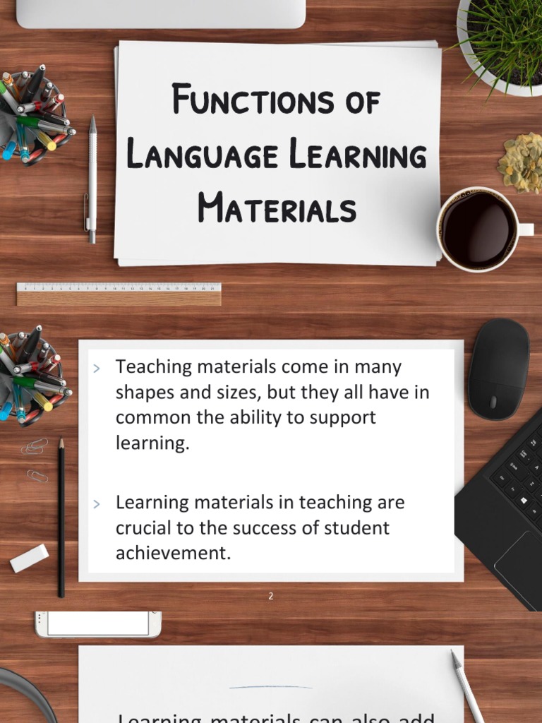 Functions of Language Learning Materials | PDF | Career & Growth