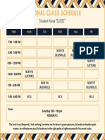 Yellow and Dark Blue Geometric Pattern Teacher Class Schedule