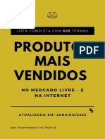 600 Produtos Mais Vendidos No Mercado Livre - Lista Completa