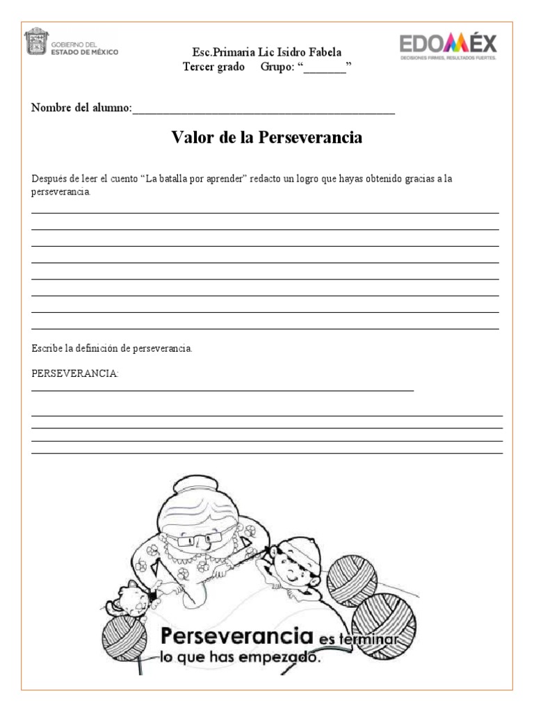 Valor de la Perseverancia en Niños | PDF | Crecimiento personal y ...