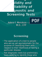 Assessing The Validity and Reliability of Diagnostic and Screening Tests