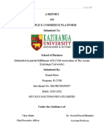 A Report ON Shupple E-Commerce Platform Submitted To:: Kaziranga University)